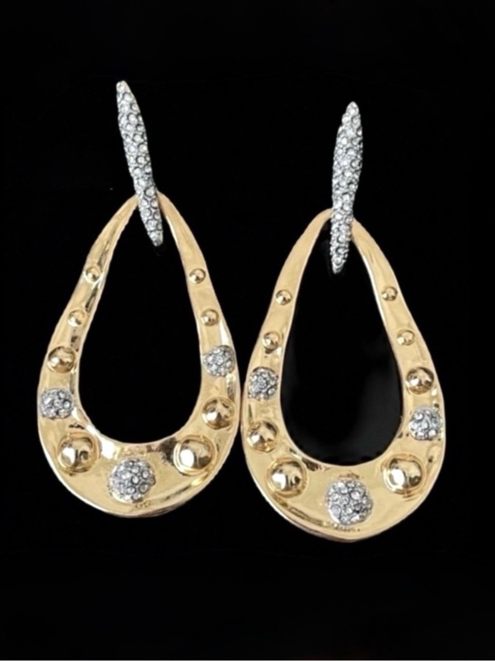 NEW Alexis Bittar Pave Crystal Teardrop Brut Drop Earrings AU11